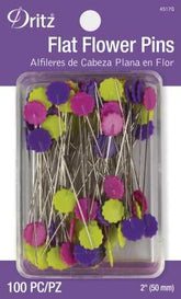 Dritz Flat Flower Pins Assorted 2in 100ct